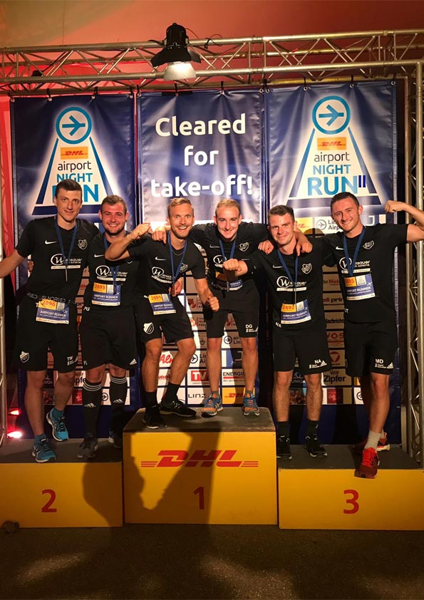 DJK SG Schönbrunn am Lusen - Airport Night Run Linz 2019 - Platz 10 in der Teamwertung / 139 Teams